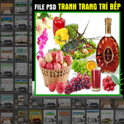 File psd tranh Bếp